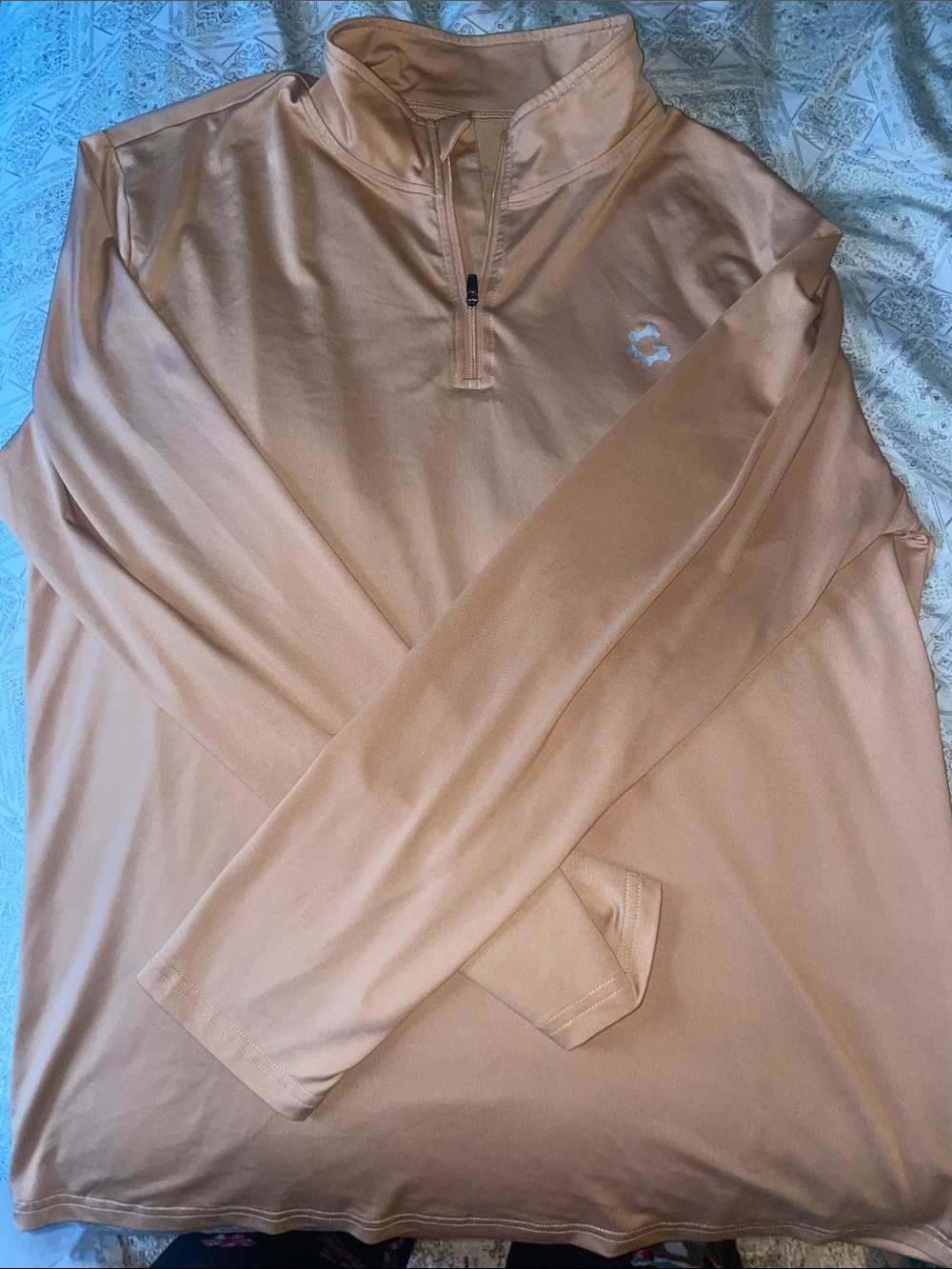 Men's Quarter-Zip Pullover in Light Tan